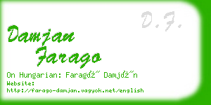 damjan farago business card